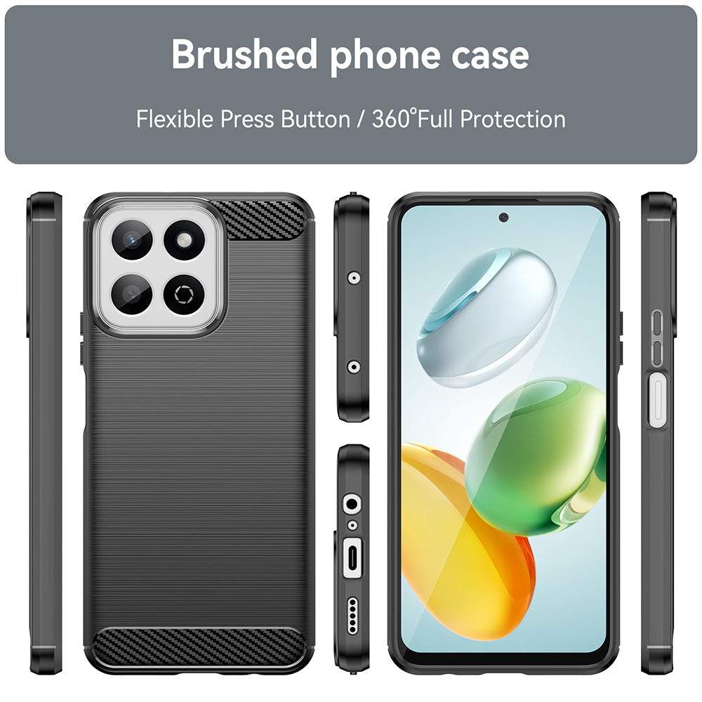 Hülle für Honor 200 Smart, Techsuit, Carbon, Schwarz