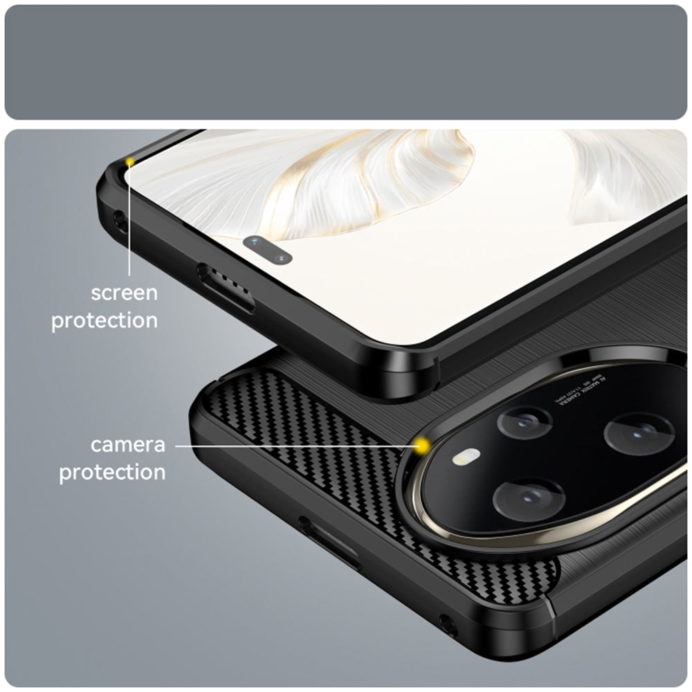 Hülle für Honor 200, Techsuit, Carbon, Schwarz