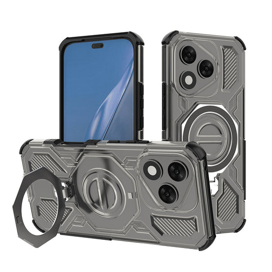 Hülle für Honor 400 Lite, Techsuit, Carbon Shield Pro, Rauchgrau