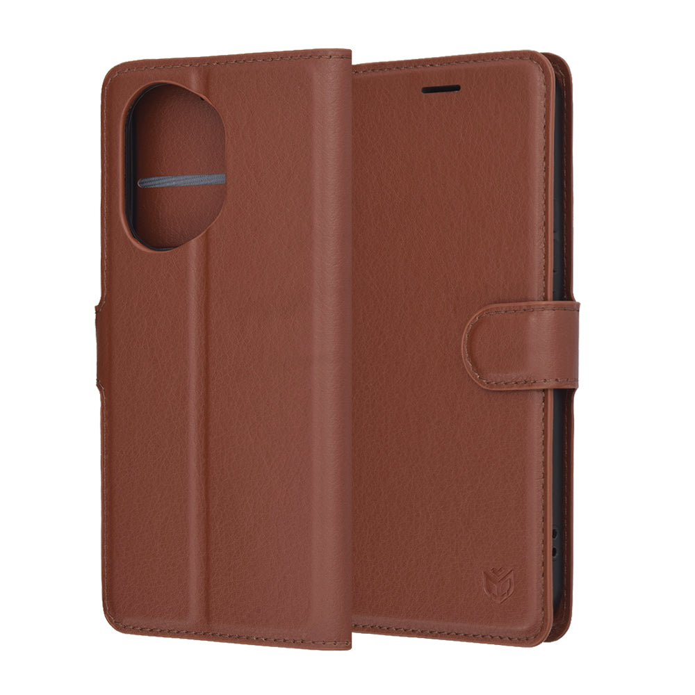 Hülle für Honor 400, Techsuit, Leder-Folio, Braun