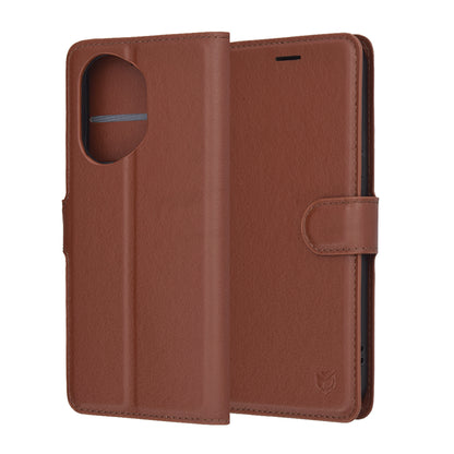 Hülle für Honor 400, Techsuit, Leder-Folio, Braun