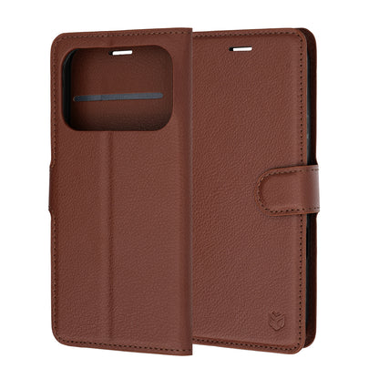 Hülle für Honor 600 Pro / 600, Techsuit, Leder-Folio, Braun