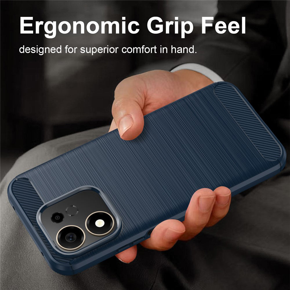 Case for Honor 600 Smart, Techsuit, Carbon, Blue