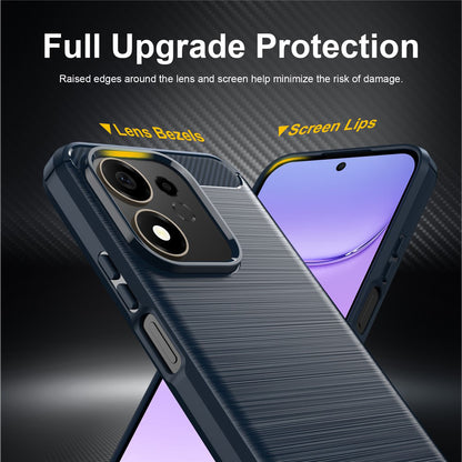Case for Honor 600 Smart, Techsuit, Carbon, Blue