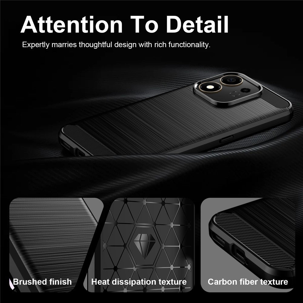 Hülle für Honor 600 Smart, Techsuit, Carbon, Schwarz