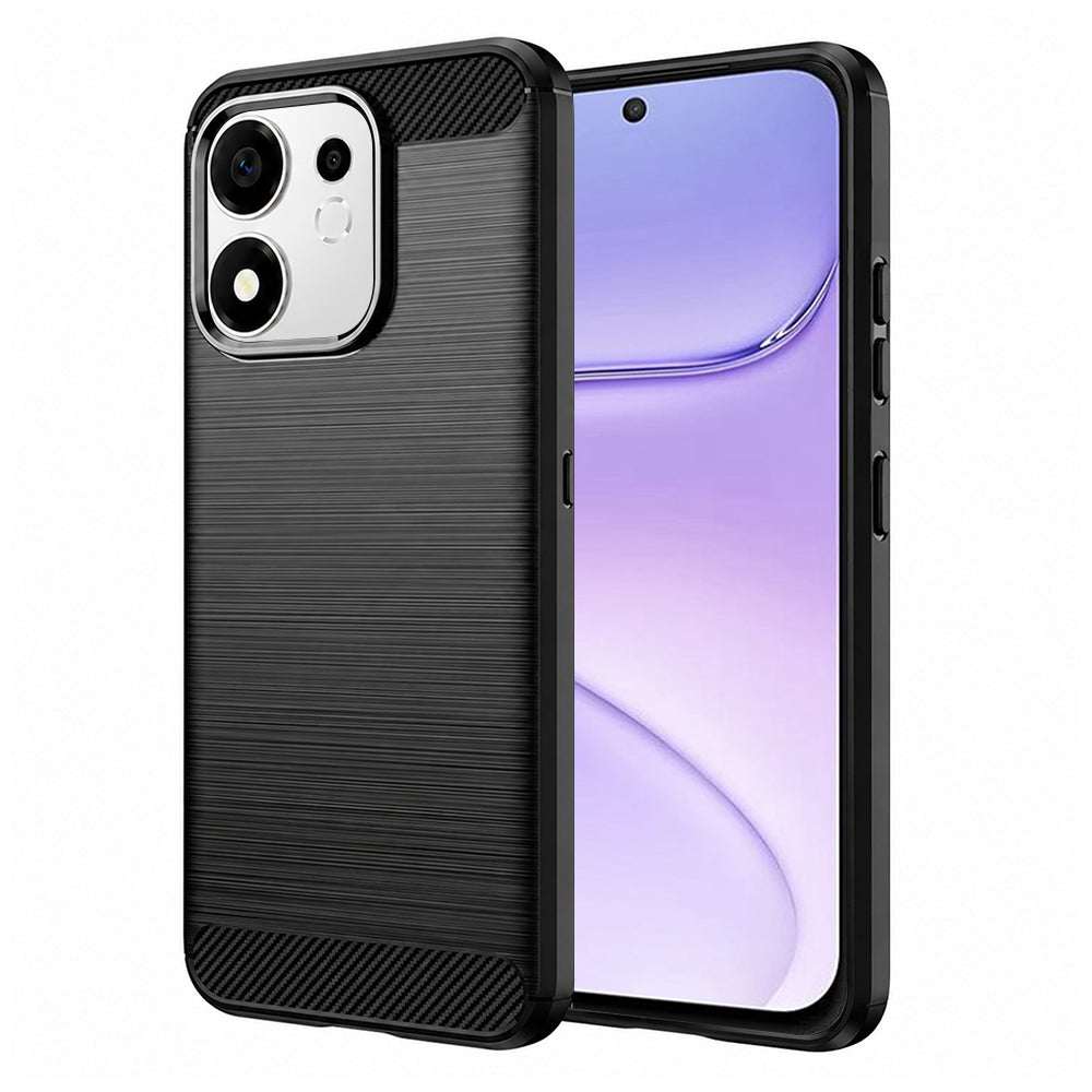 Hülle für Honor 600 Smart, Techsuit, Carbon, Schwarz