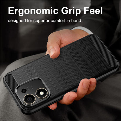 Hülle für Honor 600 Smart, Techsuit, Carbon, Schwarz