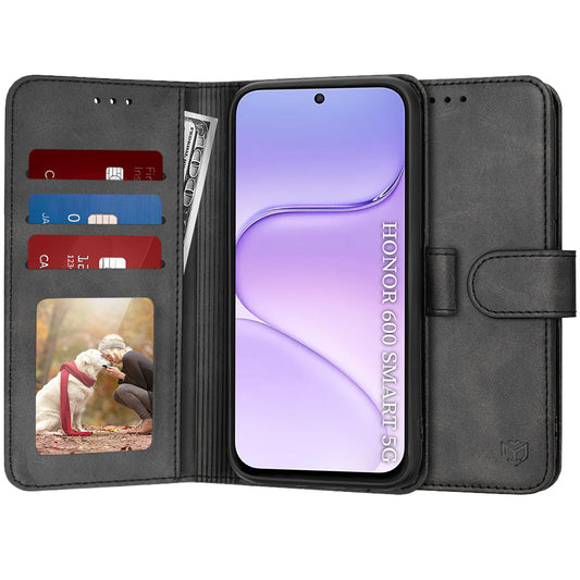 Case for Honor 600 Smart, Techsuit, Diary Book, Black