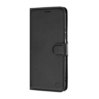 Hülle für Honor 600 Smart, Techsuit, Leder-Folio, Schwarz