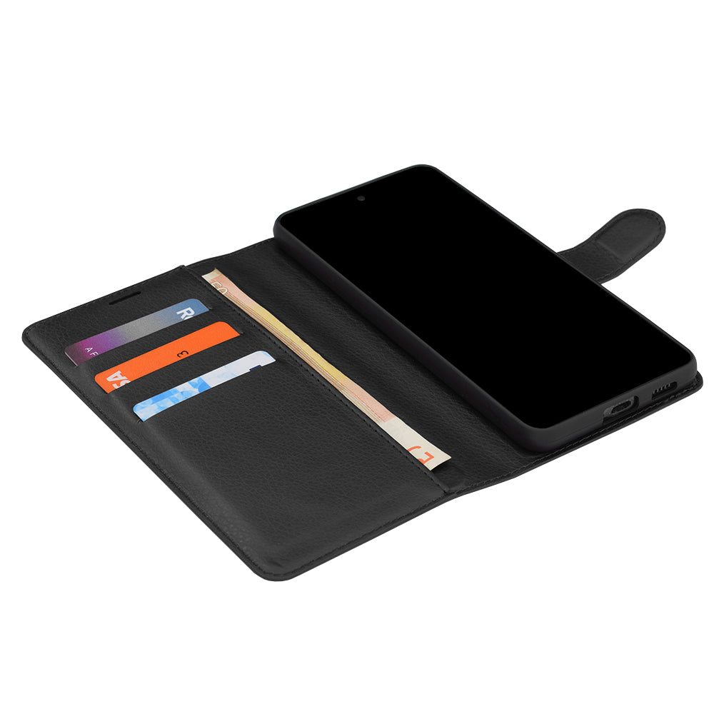 Hülle für Honor 600 Smart, Techsuit, Leder-Folio, Schwarz