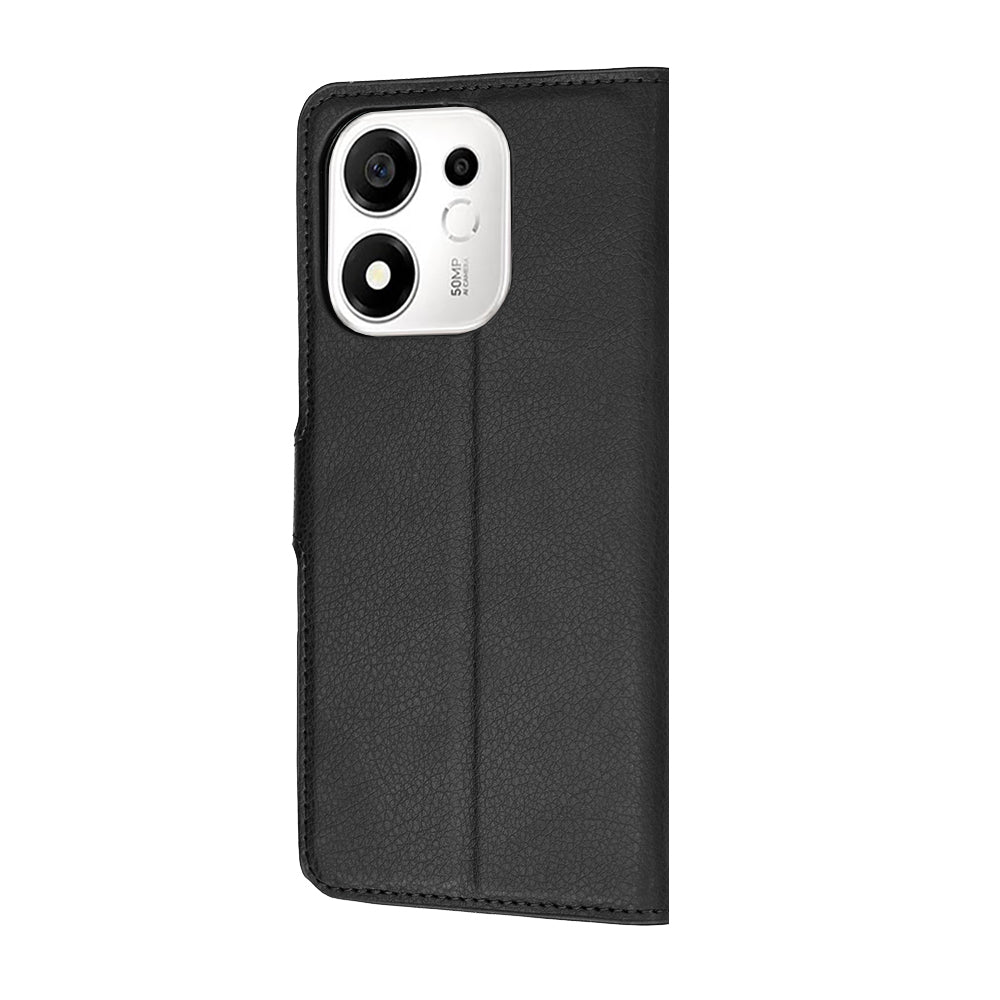 Hülle für Honor 600 Smart, Techsuit, Leder-Folio, Schwarz
