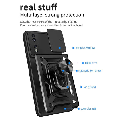 Case for Honor 70, Techsuit, CamShield, Black
