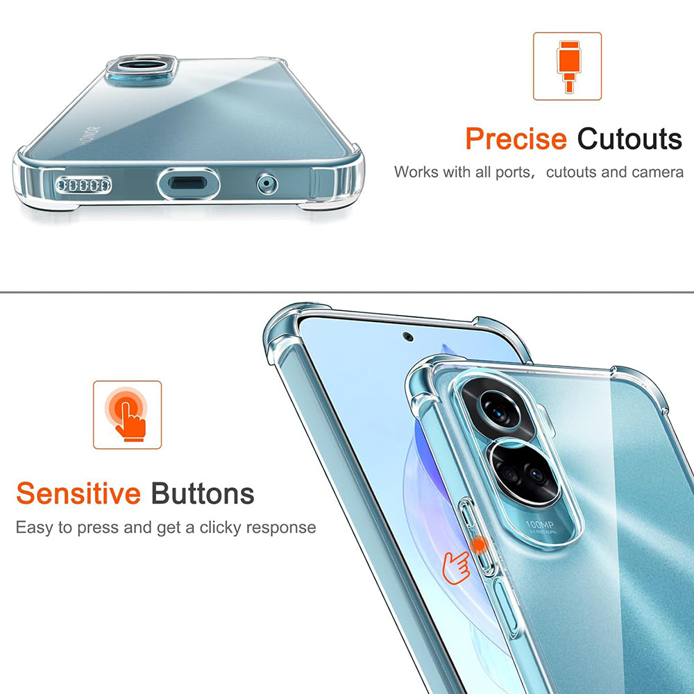 Hülle für Honor 90 Lite, Techsuit, Shockproof Clear, Transparent