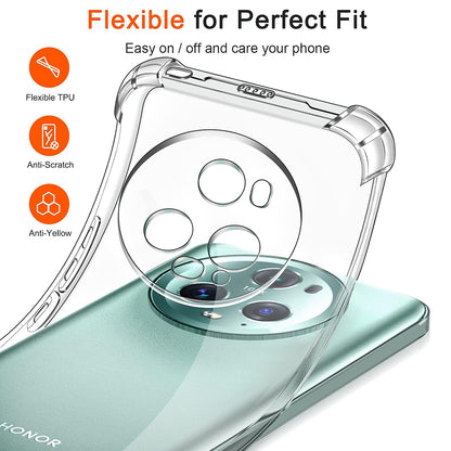 Hülle für Honor Magic5 Pro, Techsuit, stoßfest klar, transparent