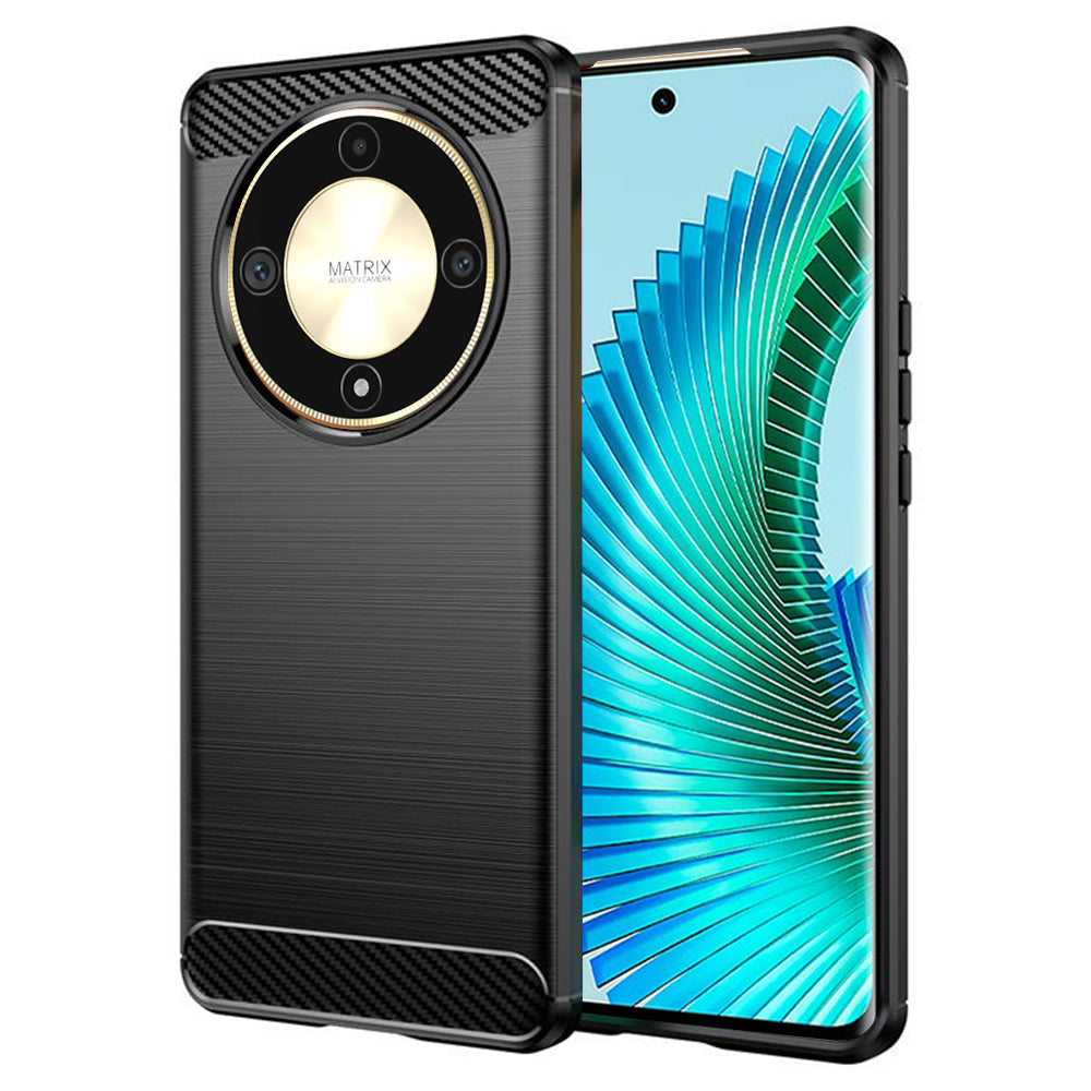 Hülle für Honor Magic6 Lite, Techsuit, Carbon, Schwarz