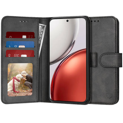 Hülle für Honor Magic8 Lite, Techsuit, Diary Book, Schwarz