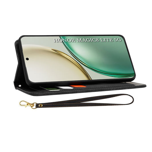 Hülle für Honor Magic8 Lite, Techsuit, FlipCraft, Schwarz