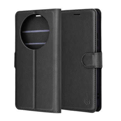 Hülle für Honor Magic8 Lite, Techsuit, Leather Folio, Schwarz