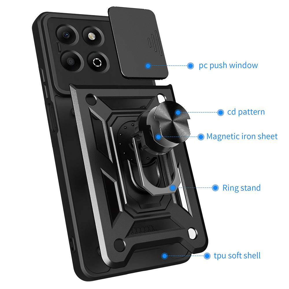 Hülle für Honor X6b, Techsuit, CamShield, Schwarz