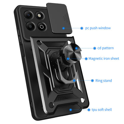 Hülle für Honor X6b, Techsuit, CamShield, Schwarz