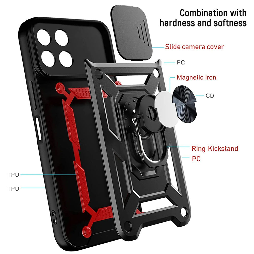 Hülle für Honor X8a, Techsuit, CamShield, Schwarz