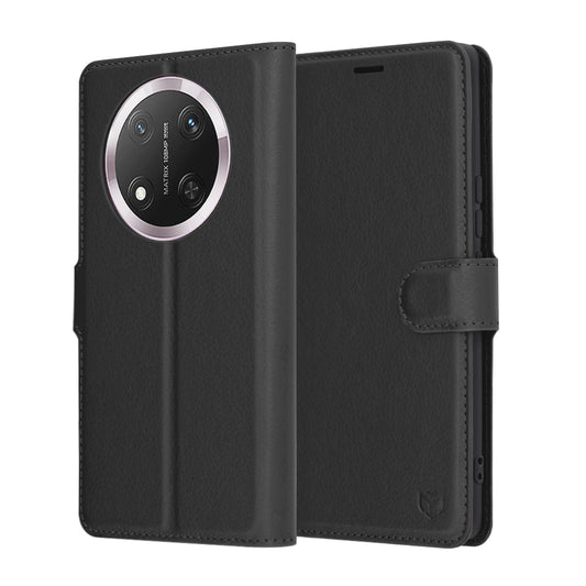 Case for Honor X9c / Magic7 Lite, Techsuit, Leather Folio, Black