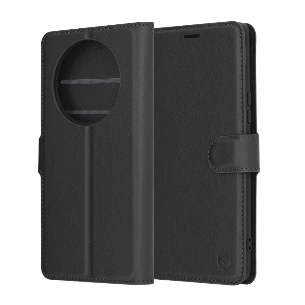 Hülle für Honor X9c / Magic7 Lite, Techsuit, Leder-Folio, Schwarz
