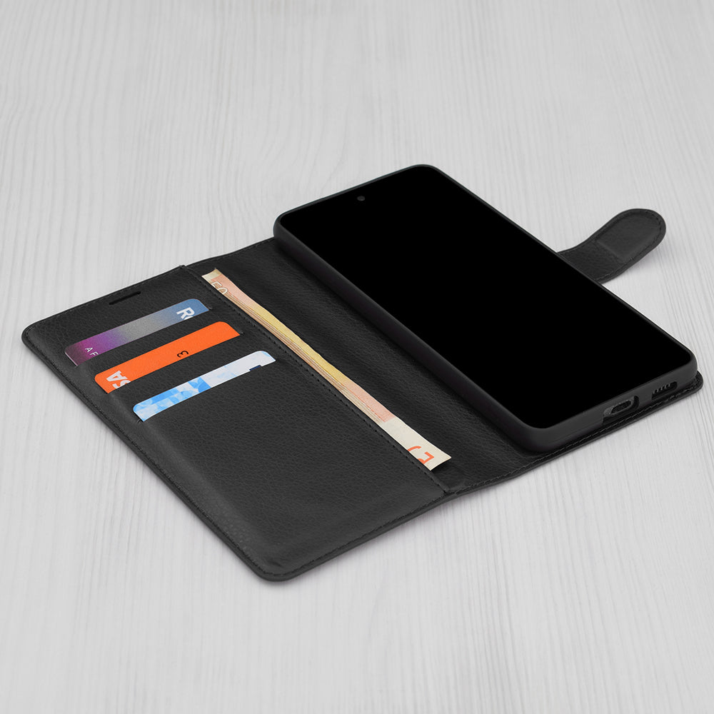 Hülle für Honor X9c / Magic7 Lite, Techsuit, Leder-Folio, Schwarz