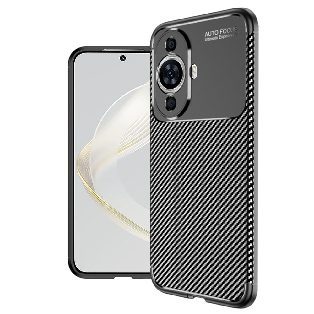 Hülle für Huawei nova 12s / nova 11, Techsuit, CarbonFiber, Schwarz