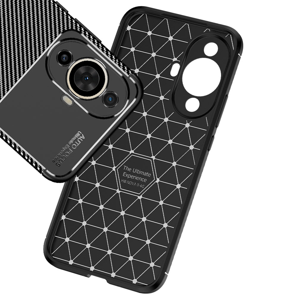 Hülle für Huawei nova 12s / nova 11, Techsuit, CarbonFiber, Schwarz