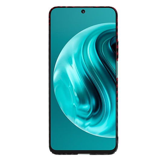 Hülle für Huawei nova 13i / nova 12i, Techsuit, Carbonite FiberShell, Schwarz Rot
