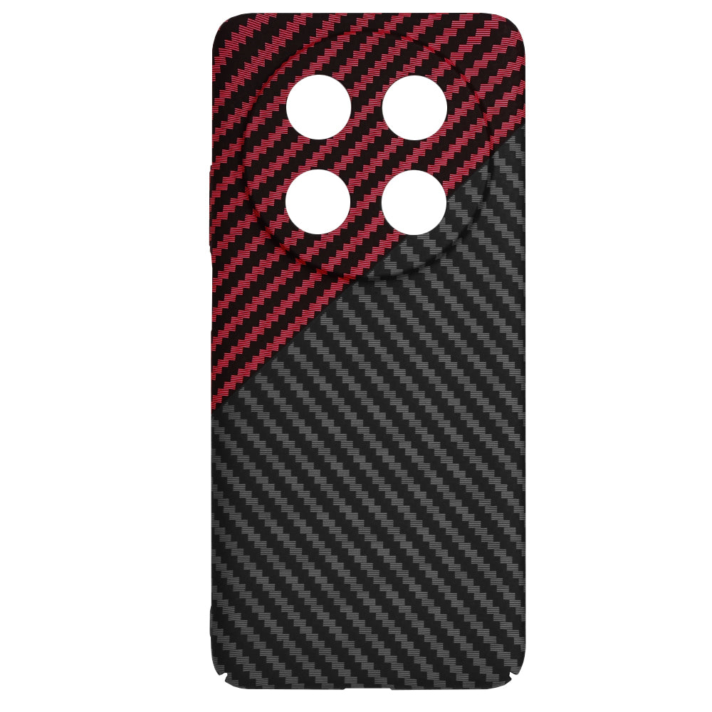 Hülle für Huawei nova 13i / nova 12i, Techsuit, Carbonite FiberShell, Schwarz Rot