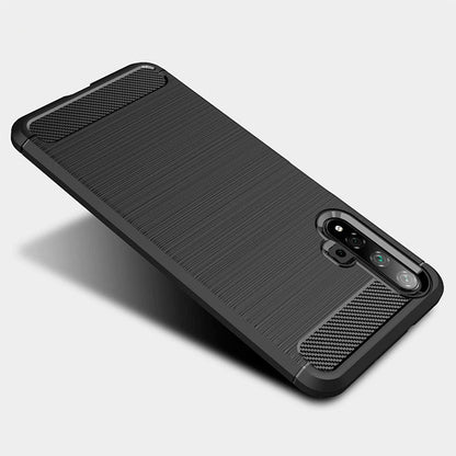 Hülle für Huawei nova 5T / Honor 20, Techsuit, Carbon, Schwarz