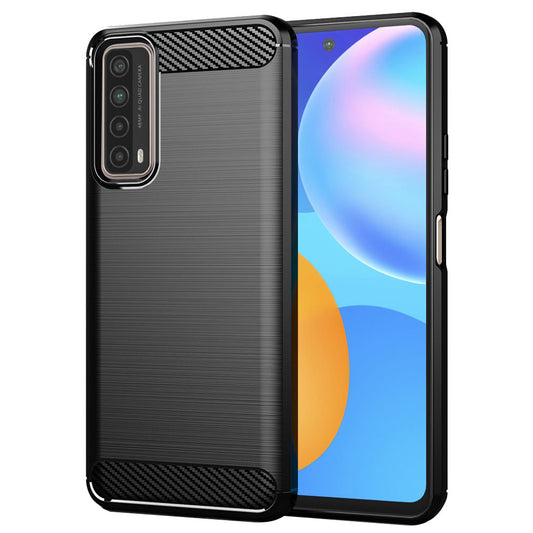 Hülle für Huawei P smart 2021, Techsuit, Carbon, Schwarz
