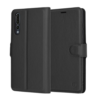 Hülle für Huawei P20 Pro, Techsuit, Leather Folio, Schwarz