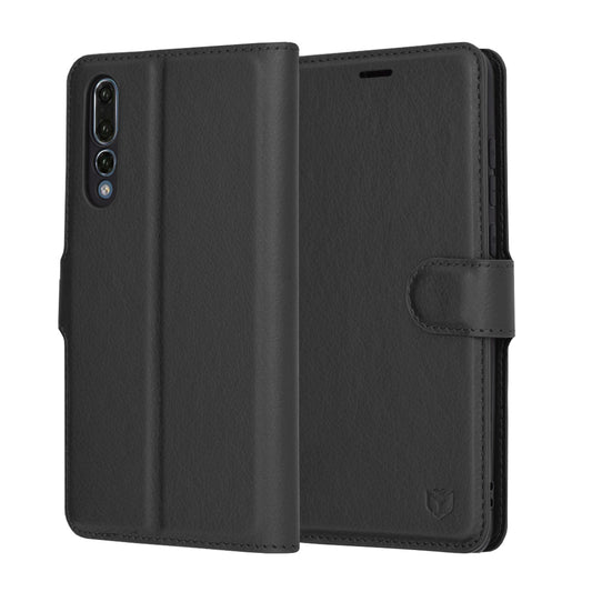 Hülle für Huawei P20 Pro, Techsuit, Leather Folio, Schwarz
