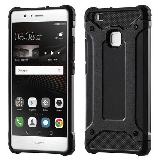 Hülle für Huawei P9 lite (2016), Techsuit, Hybrid Armor, Schwarz