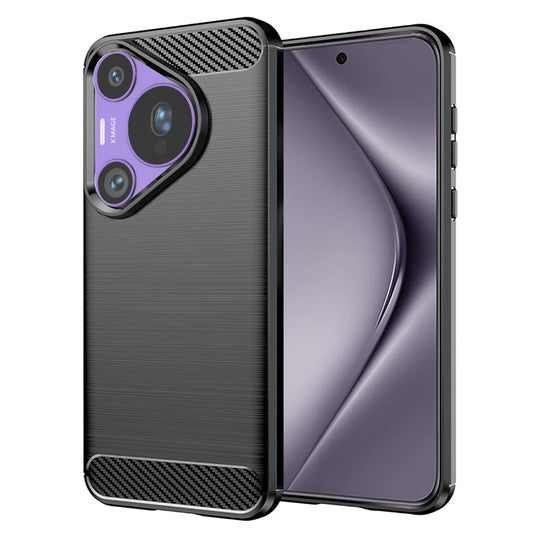 Hülle für Huawei Pura 70 Pro, Techsuit, Carbon, Schwarz