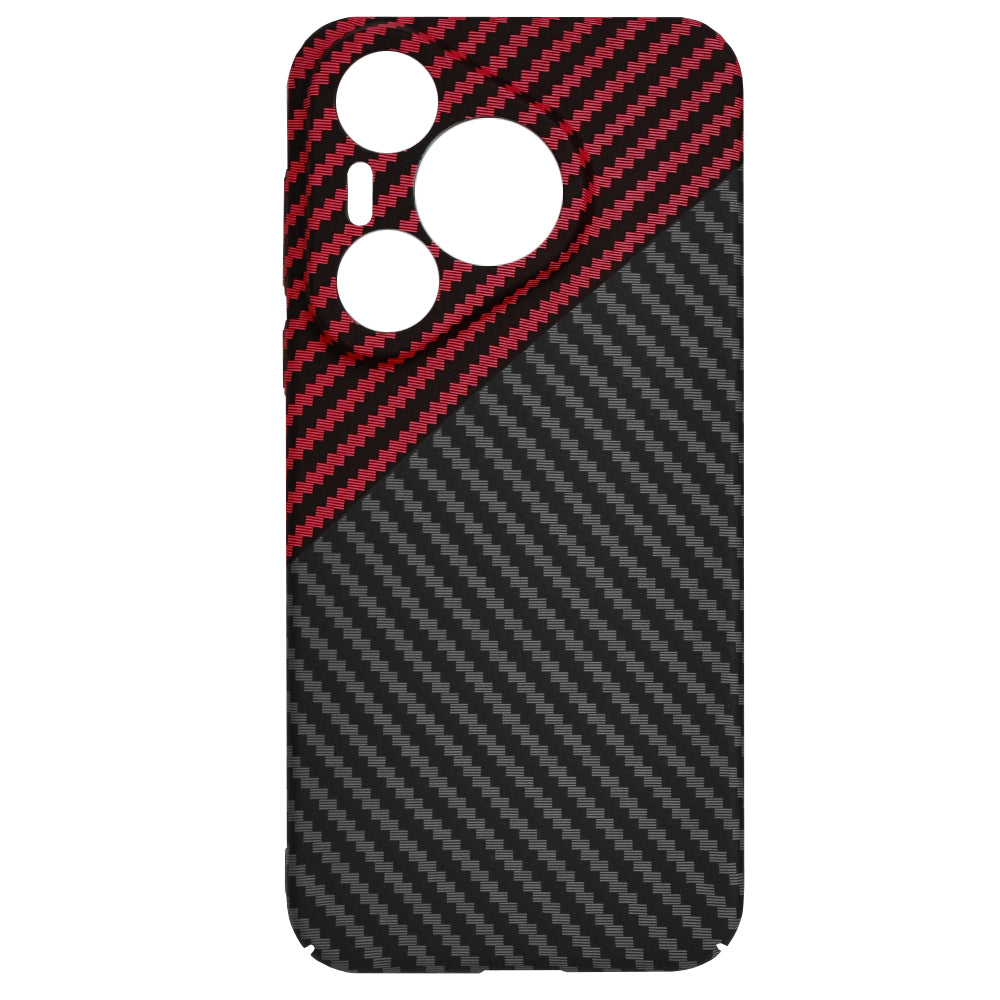 Hülle für Huawei Pura 70, Techsuit, Carbonite FiberShell, Schwarz Rot