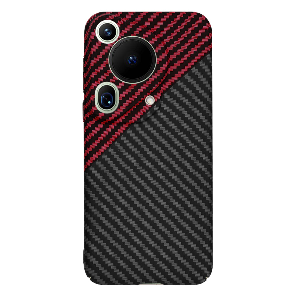 Hülle für Huawei Pura 70 Ultra, Techsuit, Carbonite FiberShell, Schwarz Rot