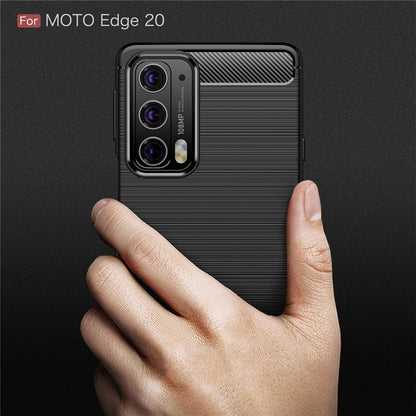 Hülle für Motorola Edge 20, Techsuit, Carbon, Schwarz