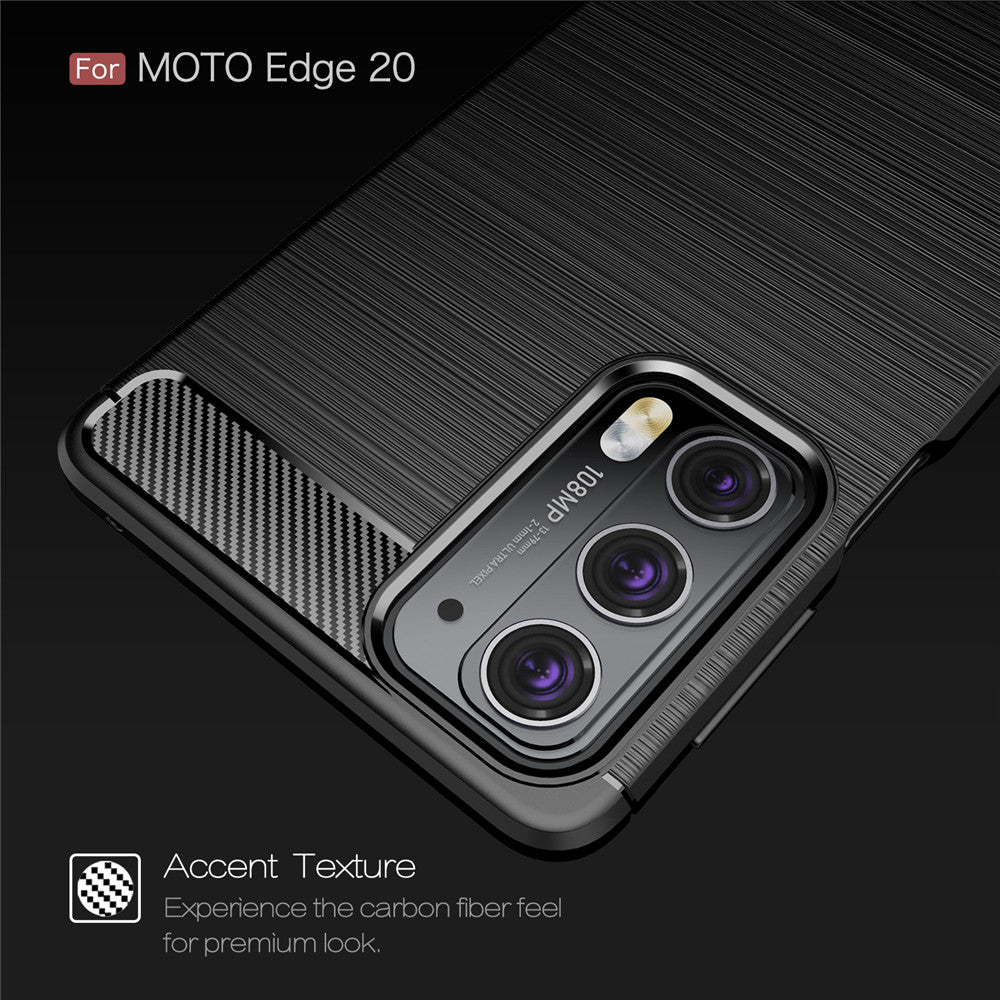 Hülle für Motorola Edge 20, Techsuit, Carbon, Schwarz