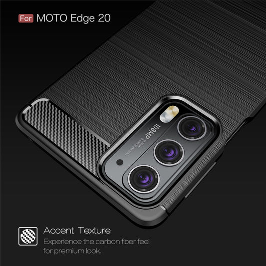 Hülle für Motorola Edge 20, Techsuit, Carbon, Schwarz