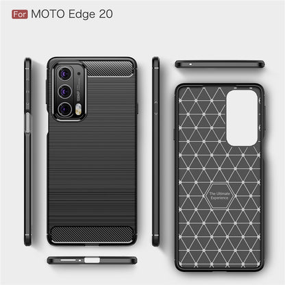 Hülle für Motorola Edge 20, Techsuit, Carbon, Schwarz