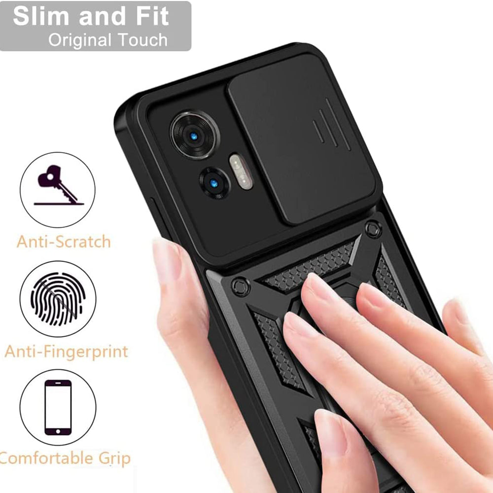 Hülle für Motorola Edge 30 Neo, Techsuit, CamShield, Schwarz