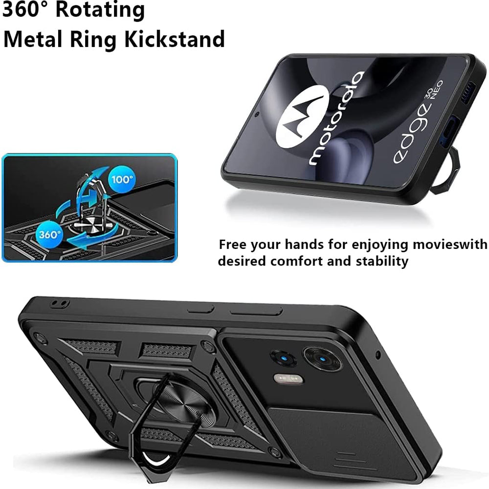 Hülle für Motorola Edge 30 Neo, Techsuit, CamShield, Schwarz