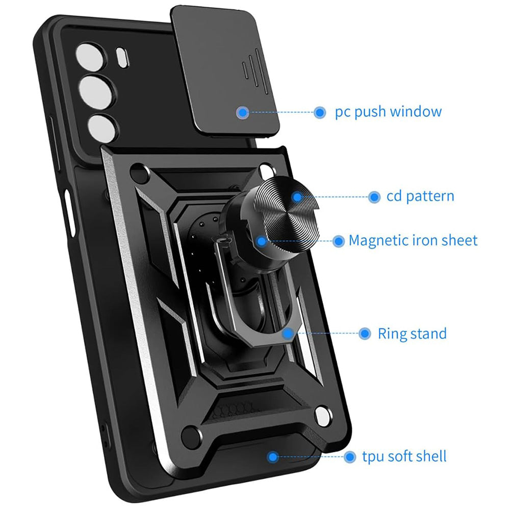 Hülle für Motorola Edge 30, Techsuit, CamShield, Schwarz