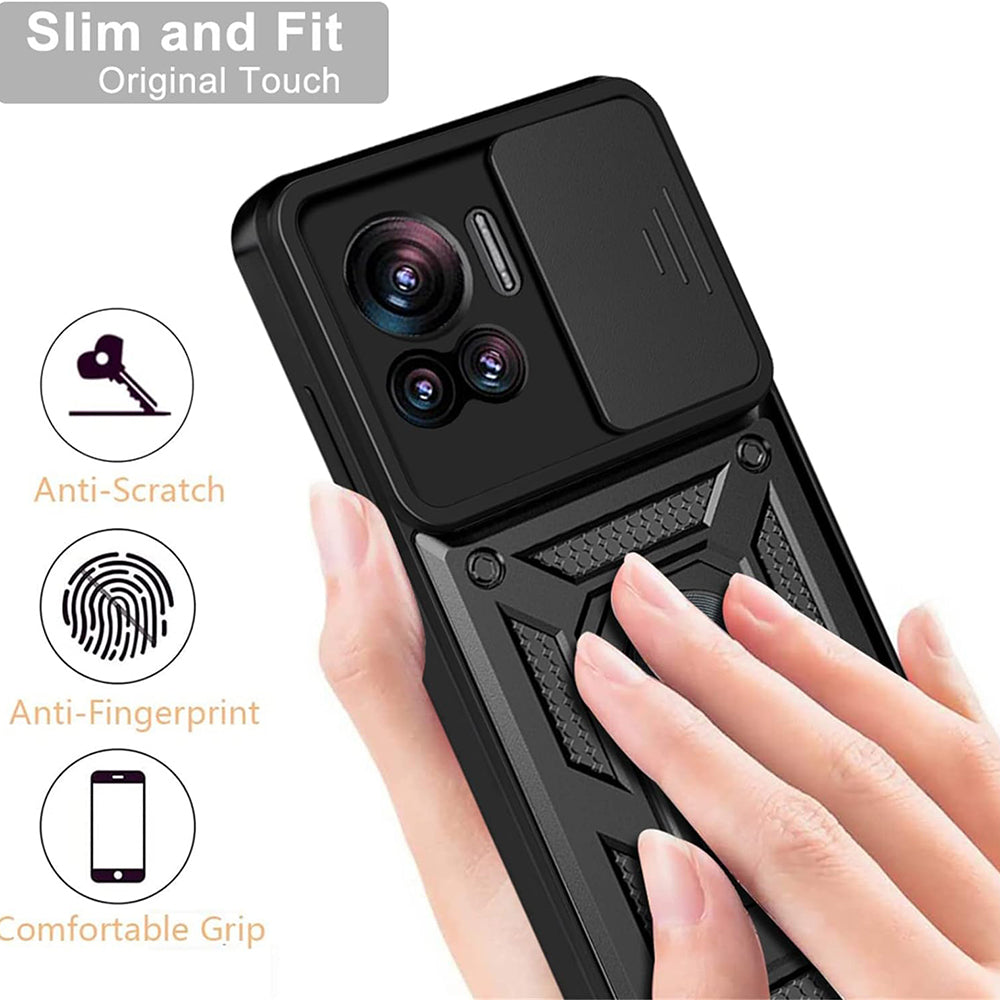 Hülle für Motorola Edge 30 Ultra, Techsuit, CamShield, Schwarz