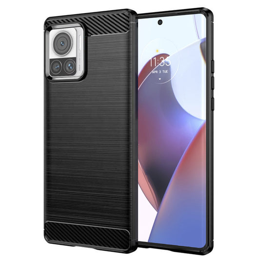 Hülle für Motorola Edge 30 Ultra, Techsuit, Carbon, Schwarz