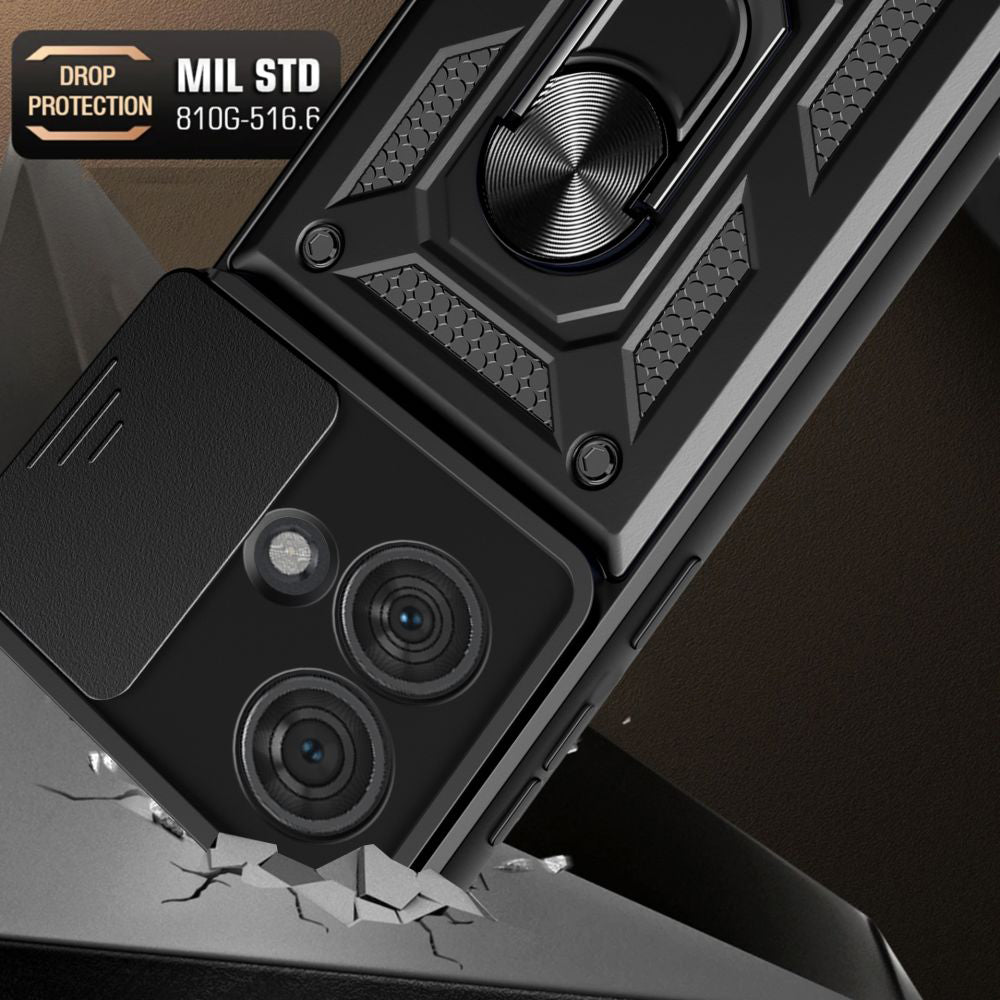 Hülle für Motorola Edge 40 Neo, Techsuit, CamShield, Schwarz